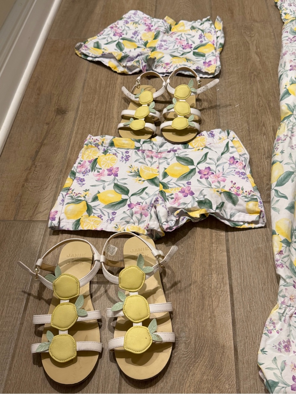 Janie and Jack Mommy & Me Floral Tie-Shoulder Sundress - White & Yellow - Picture 3 of 5